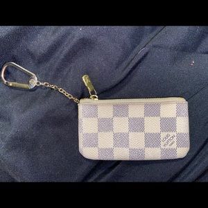 Louis Vuitton Key Pouch Damier Azur Keychain